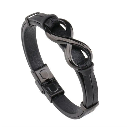 Fashion New Style Leather Bracelet Infinity Logo Special Popular Pattern Men&