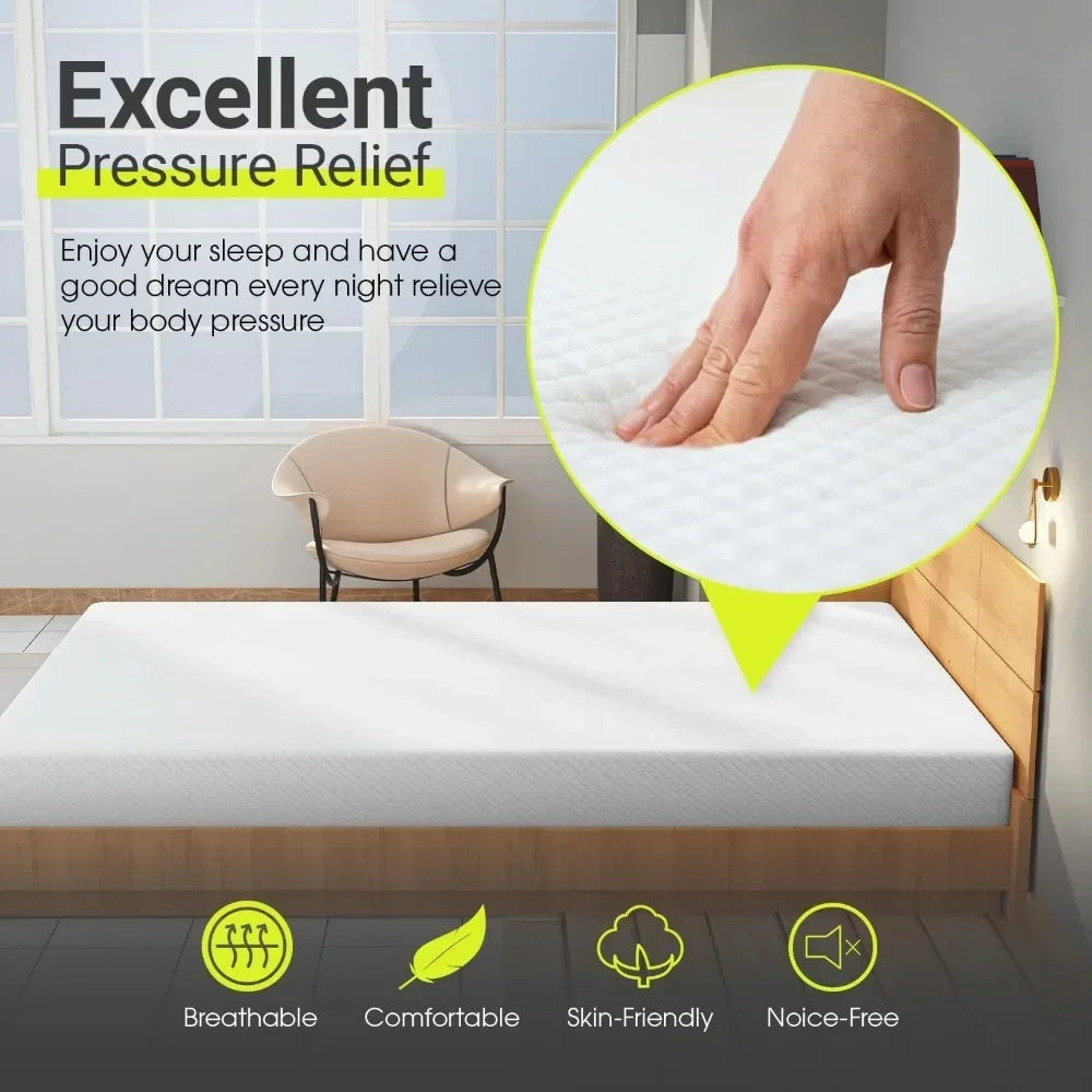 5 Inch Mattress Memory Foam Mattress Gel Mattress Bed-in-a-Box CertiPUR-US Certified for Cooler Sleep Pressure