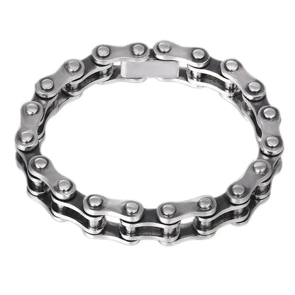 New S925 Silver Jewelry Accessories Fashion Creativity Punk Style Motorcycle Chain Aggressive Rough Man Bracelet