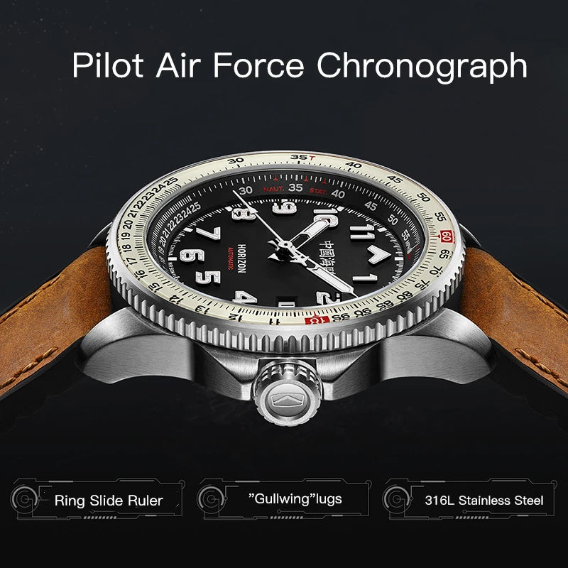 Pilot Slide Ruler Chronograph Mechanical Watch