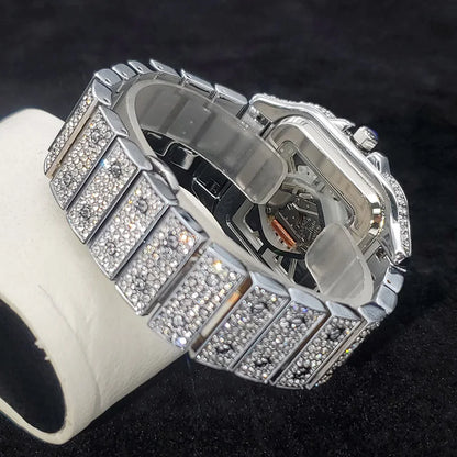 Square Full Diamond Watches For Men Luxury Fashion.