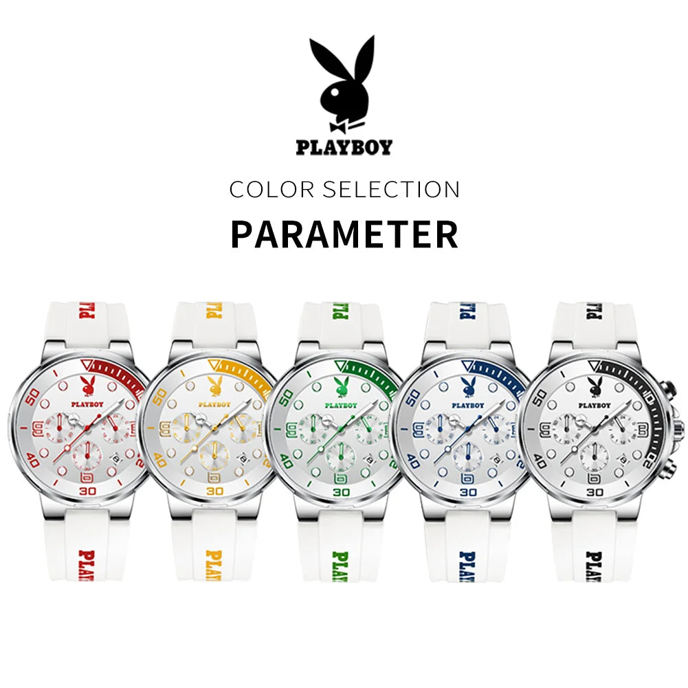 PLAYBOY Casual Quartz Men's Wristwatch Luxury Sports.