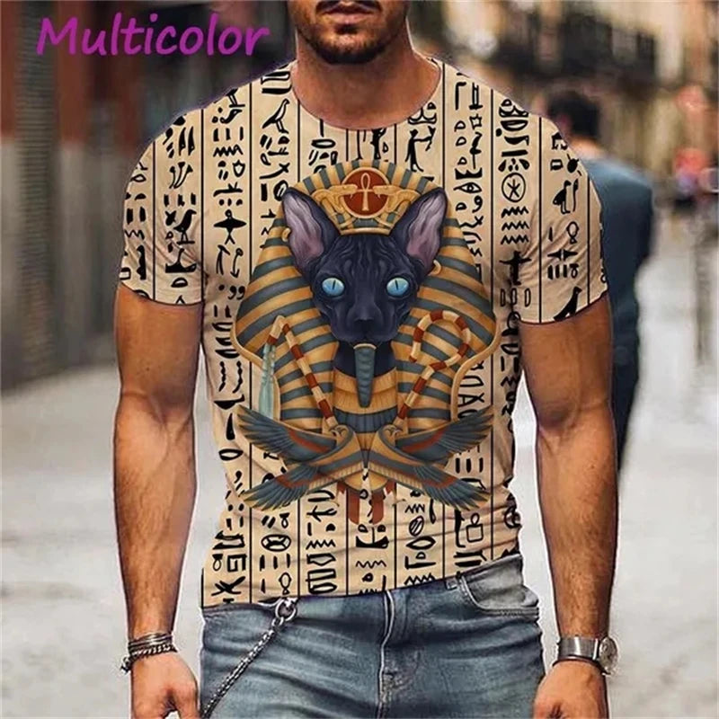 Egyptian Pharaoh 3D Printed T-Shirt Personality Ancient Horus Egyptian God Eye Egyptian Pharaoh Fashion Unisex Streetwear TShirt