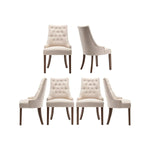 Wingback Upholstered Dining Chairs Set of 6, Fabric Side Dining Room Chairs with Tufted Button, Living Room Chairs Resturant