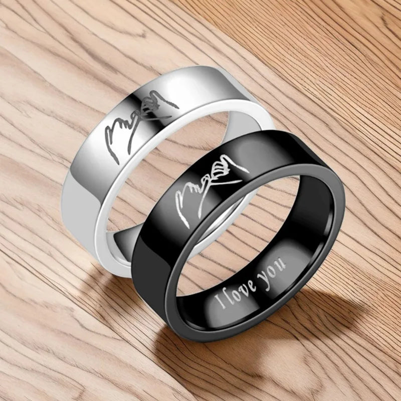 Celebrate love with the Titanium Steel Finger Ring for Couples