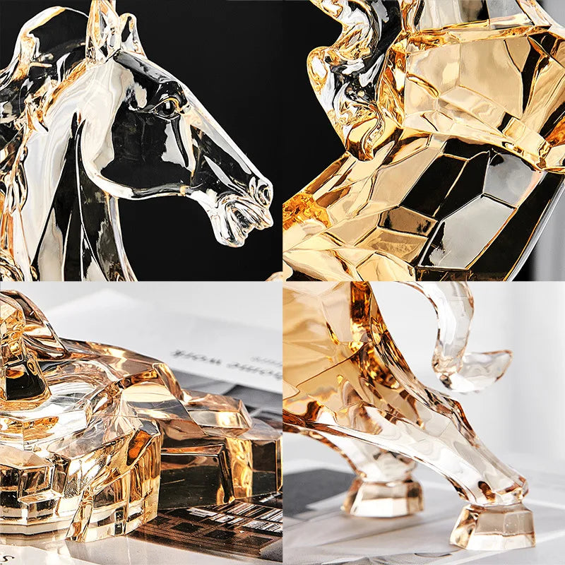 Nordic Home Decoration Transparent Acrylic Animal Statue Living Room TV Cabinet Creative Animal Sculpture Modern Craft Gift