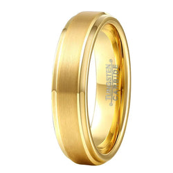 Golden Tungsten Carbide Steel Ring Couple.