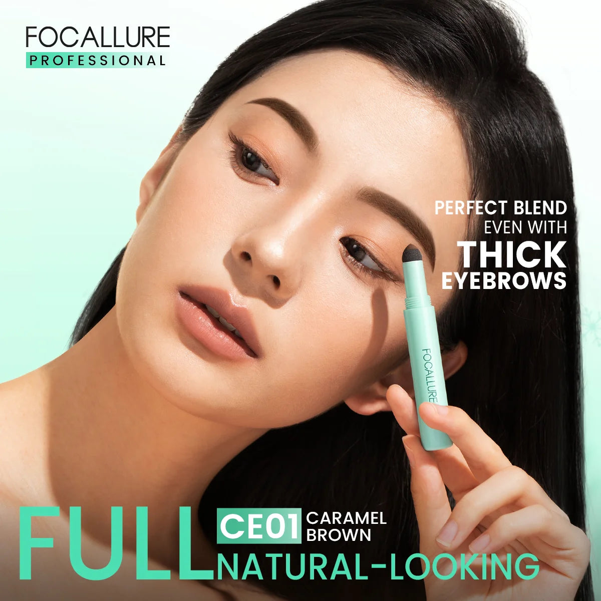 FOCALLURE Waterproof Natural Eyebrow Powder Multi-use Eyebrow Stamp Sweat-proof High Pigment Eyebrow Enhancers Makeup Cosmetics