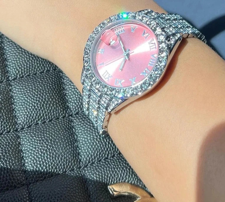 Pink Women Watch Luxury Small Face.