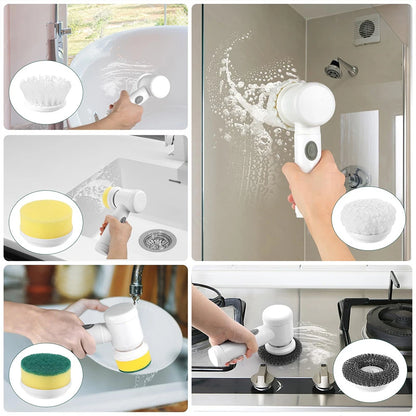 Electric Spin Scrubber Rechargeable with 5Pcs Brush.