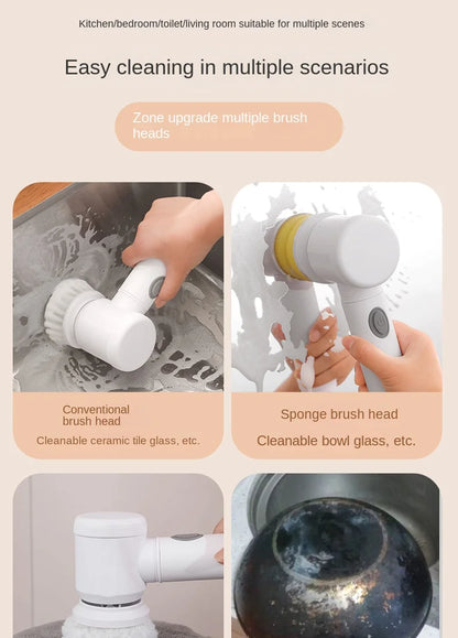 functional Electric Cleaning Brush for Kitchen and Bathroom.