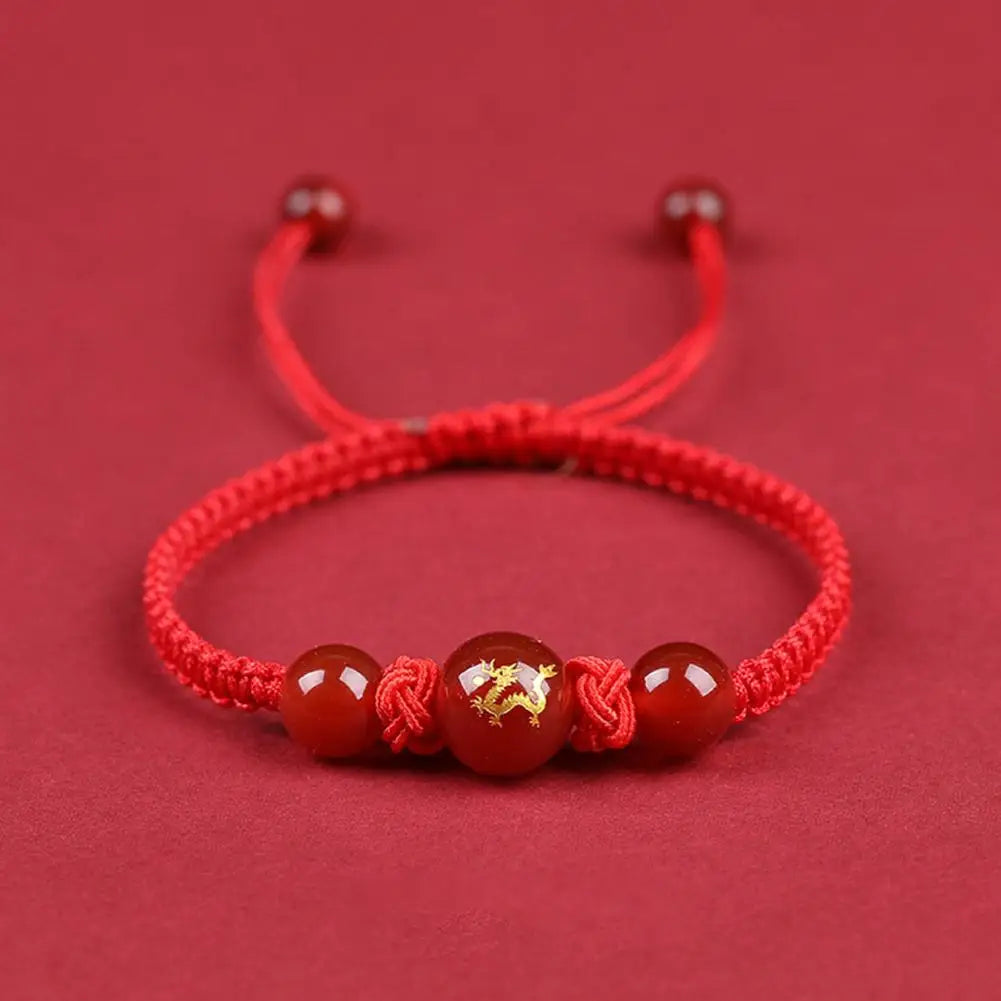 Chinese Style Dragon Bracelet 2024 Dragon Year Lucky Red Rope Bracelet Xmas Near Year Gift