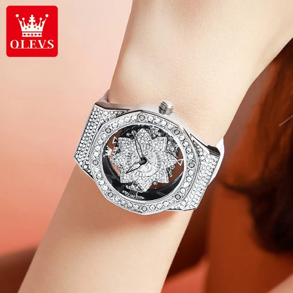 OLEVS Brand Luxury Diamond Quartz Watch for Women.