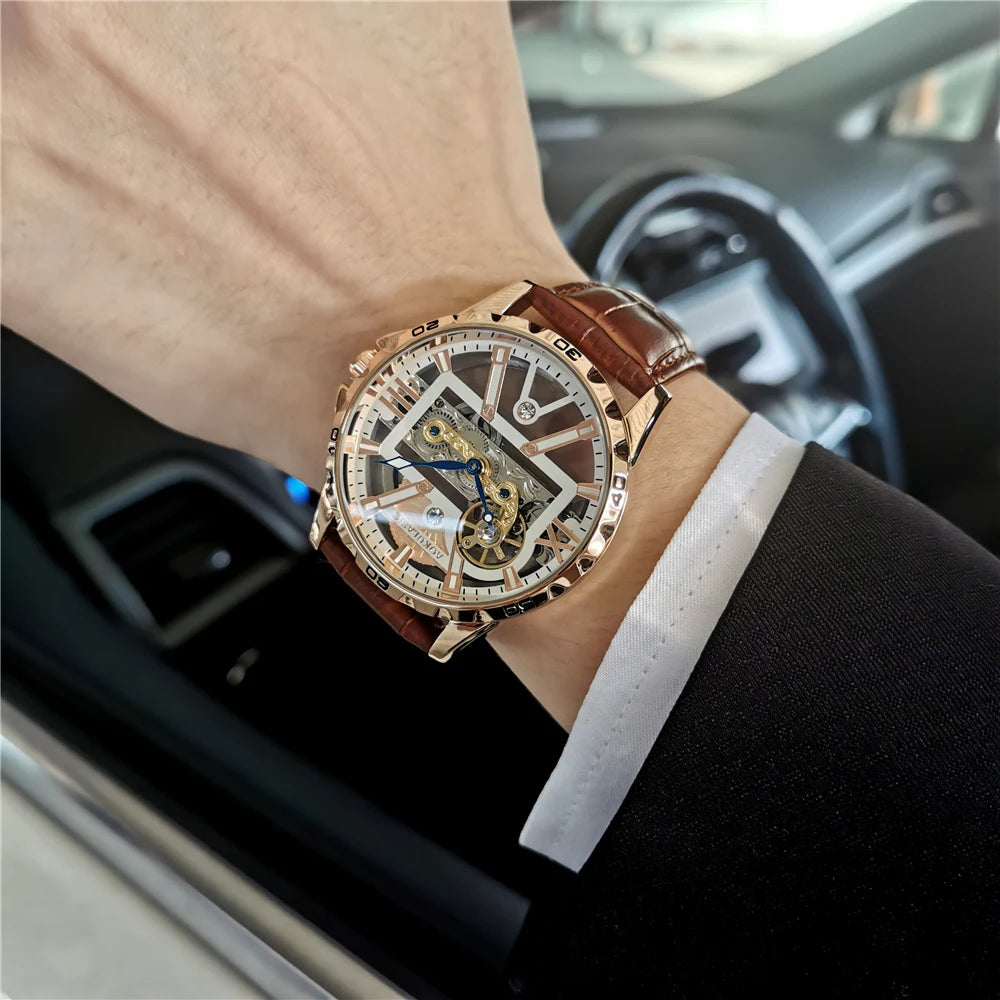 Upgrade your style with the AOKULASIC Men's Mechanical Watch.