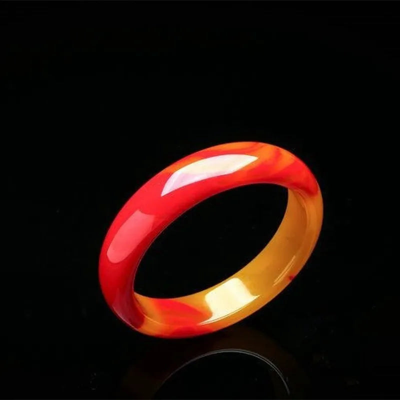 Natural Red Yellow Hand Carved Wide.