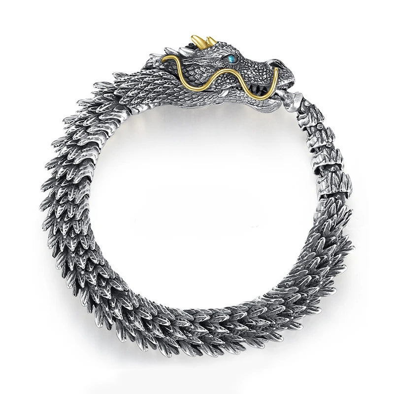 Traditional Dragon Bracelet Gold Plated.