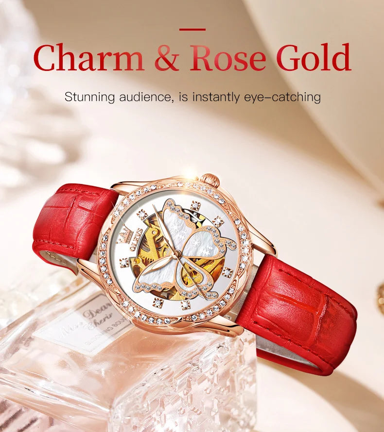 OLEVS Diamond Luxury Woman Automatic Watch.