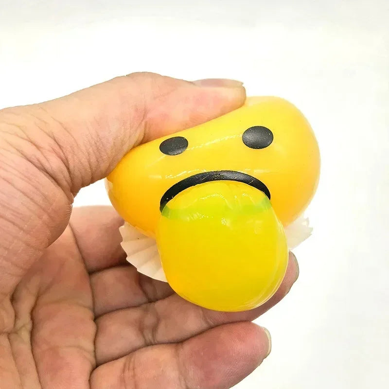 50PC Squishy Puking Egg Yolk Stress Ball With Yellow Goop Relieve Stress Toy Funny Squeeze Tricky Antistress Disgusting Egg Toys