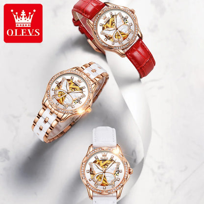 OLEVS Diamond Luxury Woman Automatic Watch.