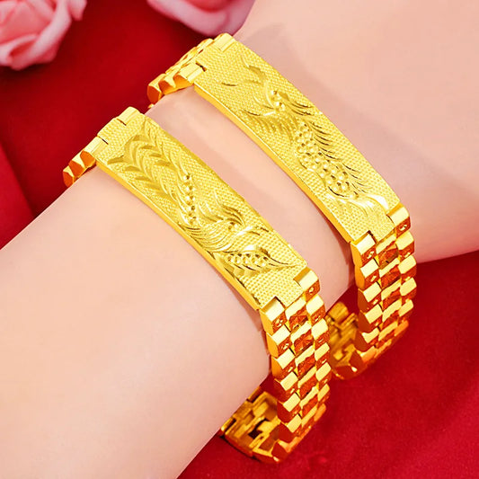 Gold Color Dragon Phoenix Shape Watch