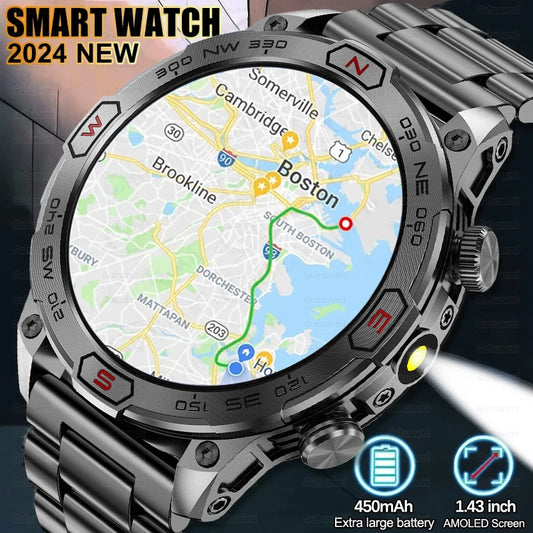 2024 New GPS Truck Outdoor Military Smart Watch.