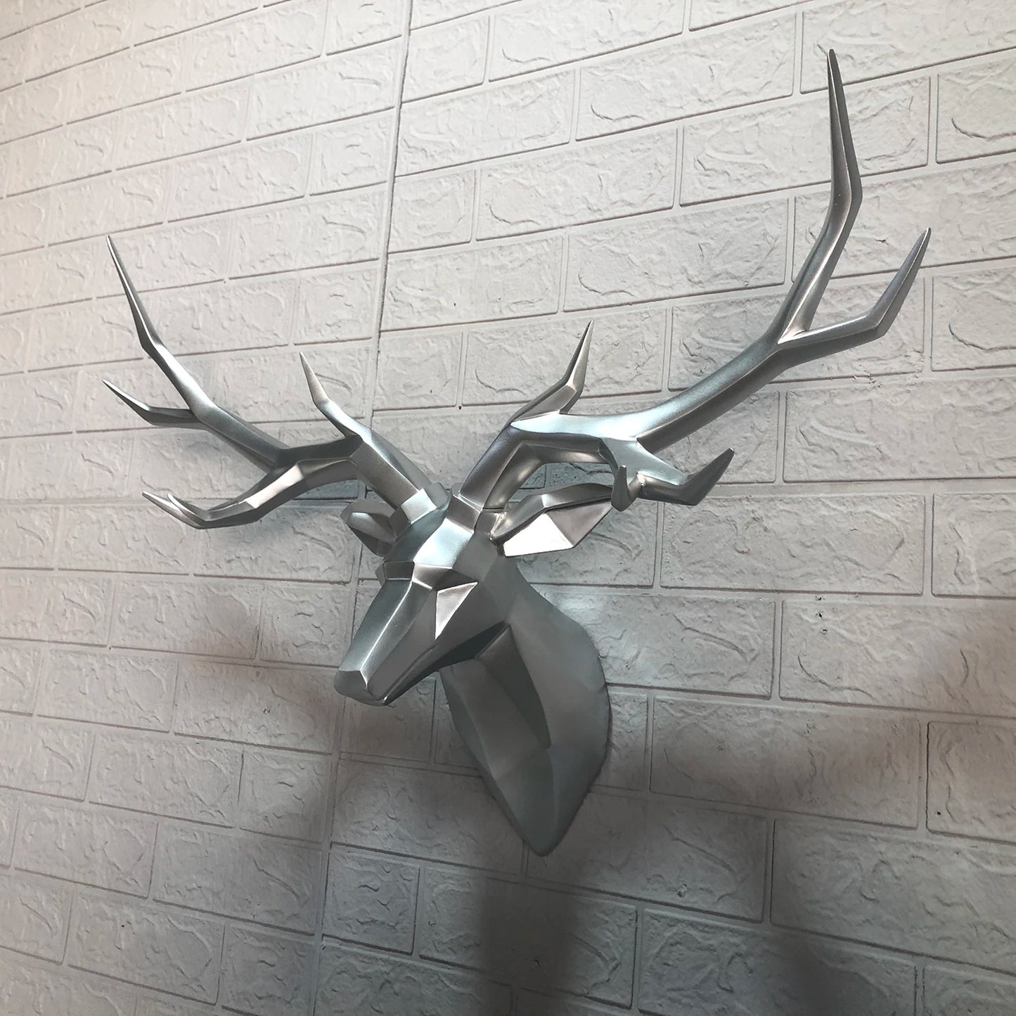 Large Golden Deer Head Statue Wall Decor.