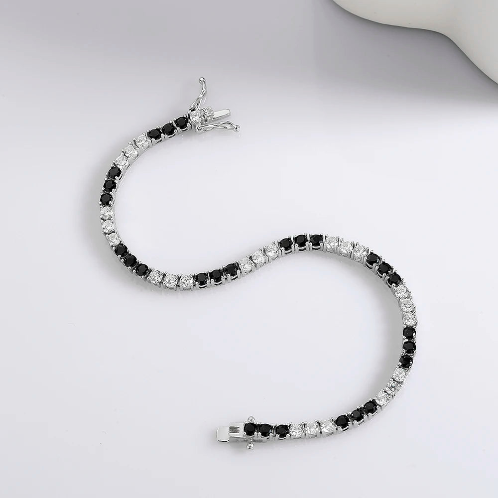 Solid Real 925 Silver Tennis Bracelet