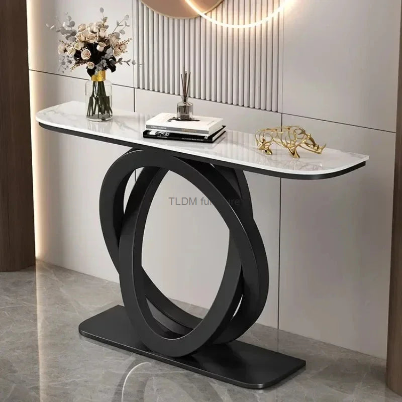 Luxurious Slate Console Table - Italian Semicircular.