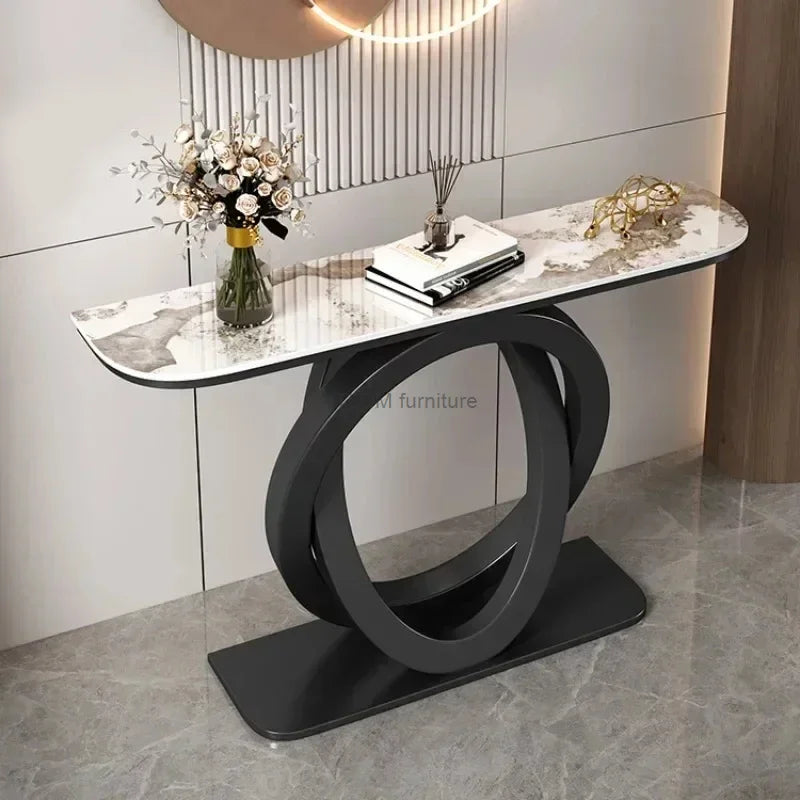 Luxurious Slate Console Table - Italian Semicircular.