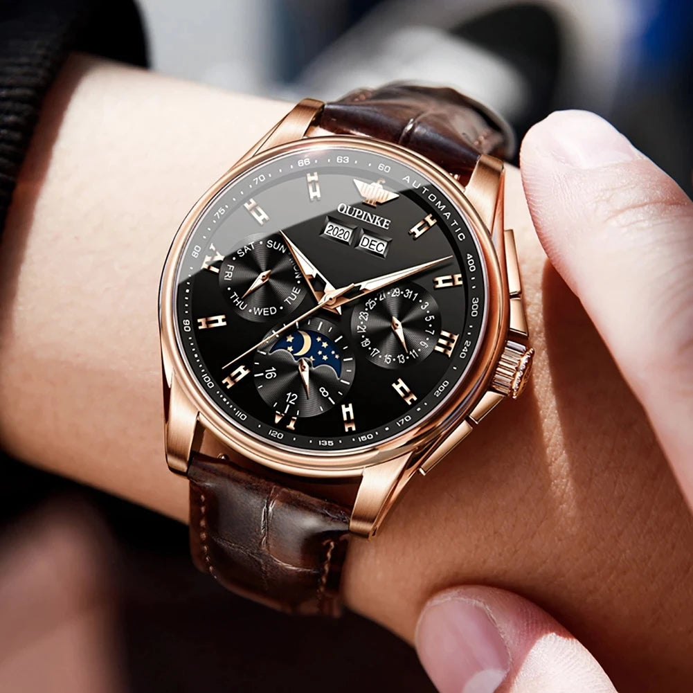 OUPINKE Luxury Brand Watches for Men Automatic Mechanical.