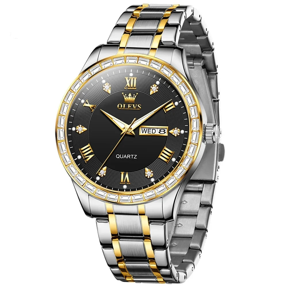 OLEVS 9906 Original Men's Watches Luxury Diamond