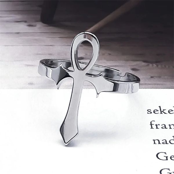 Egyptian Ankh KEY PARADAISE Stainless Steel Ring.