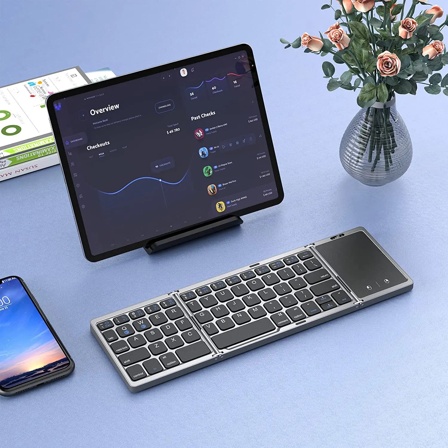 Seenda Foldable Wireless Bluetooth Keyboard Rechargeable.