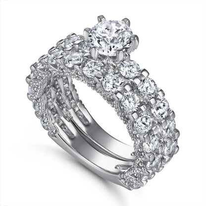 Dazzling Moissanite diamond set for engagements.