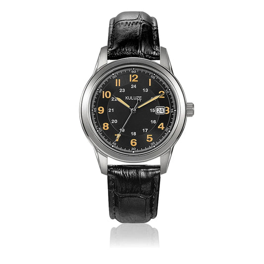 Titanium watch Genuine Leather Waterproof Wristwatch.