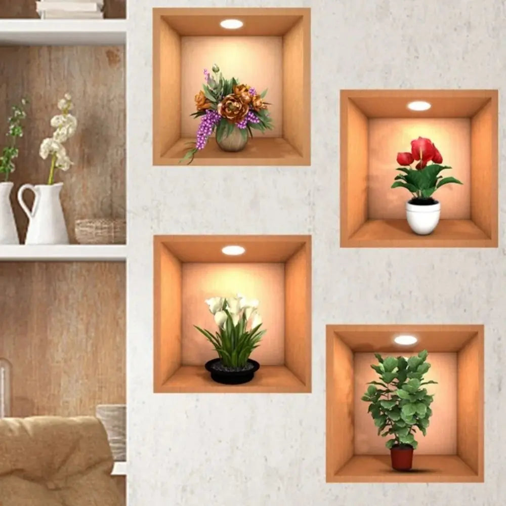 PVC Creative Green Plant Simulate 3D Wallpapers.