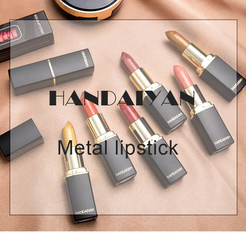 Handaiyan 9 Colors Glitter Matte Velvet Nude Lipstick Shimmer Sexy Red Pigments Makeup Long Lasting Waterproof Profissional