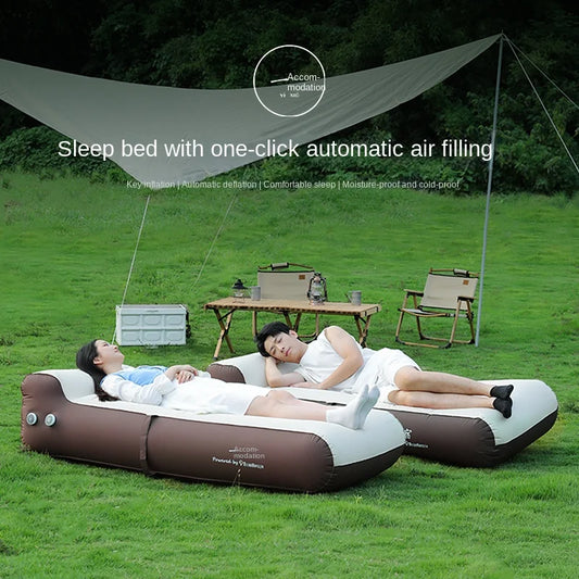 One Button Automatic Inflation Deflation Sleep Bed Inflatable Bed Outdoor Camping Inflatable Mattress Thickened Pillow