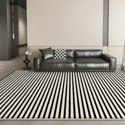 Nordic Retro Living Room Decoration Plaid Carpet Black and White Plush Rug Fluffy Soft Rugs for Bedroom Luxury Study Floor Mat