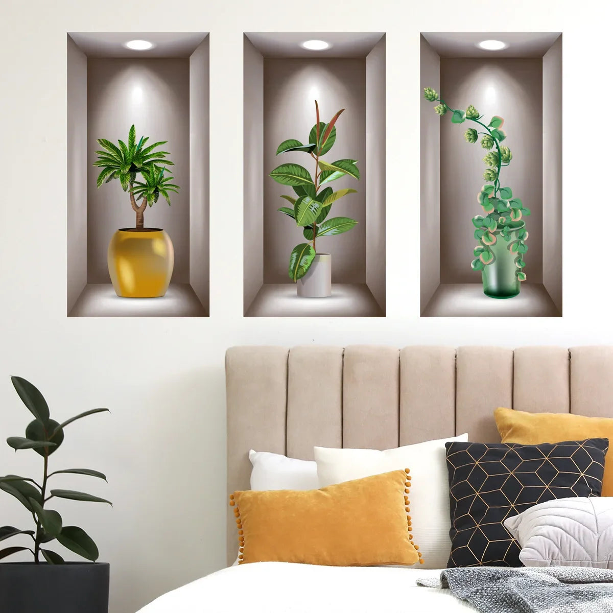 Wall Art Stickers Simulate 3D Three-dimensional Potted.