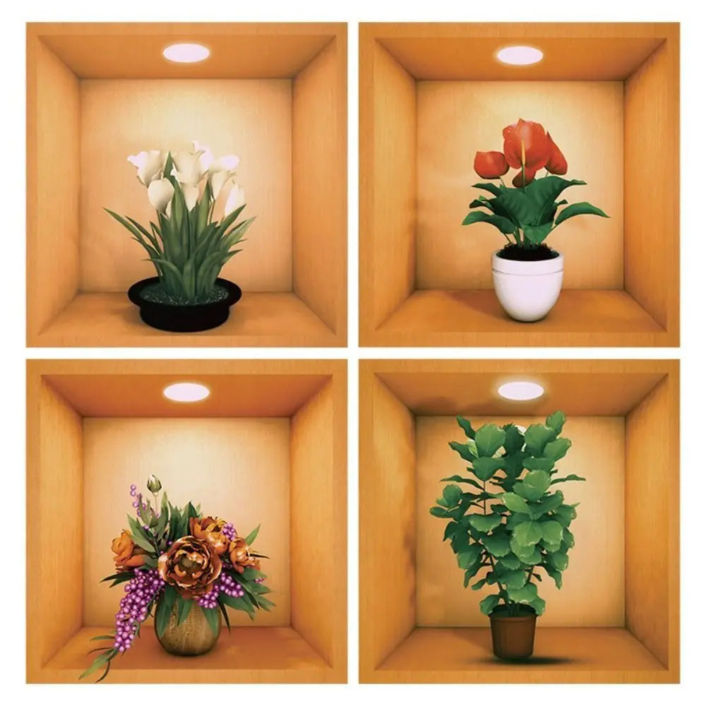 PVC Creative Green Plant Simulate 3D Wallpapers.