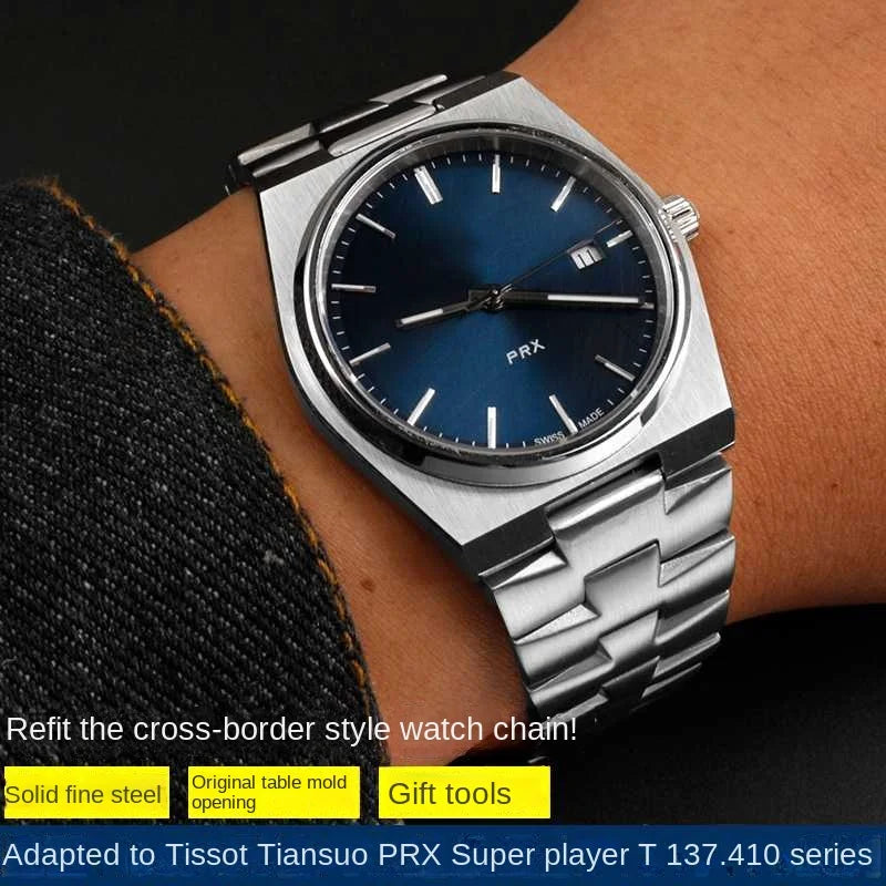 Stainless steel band For 1853 Tissot PRX Super player.