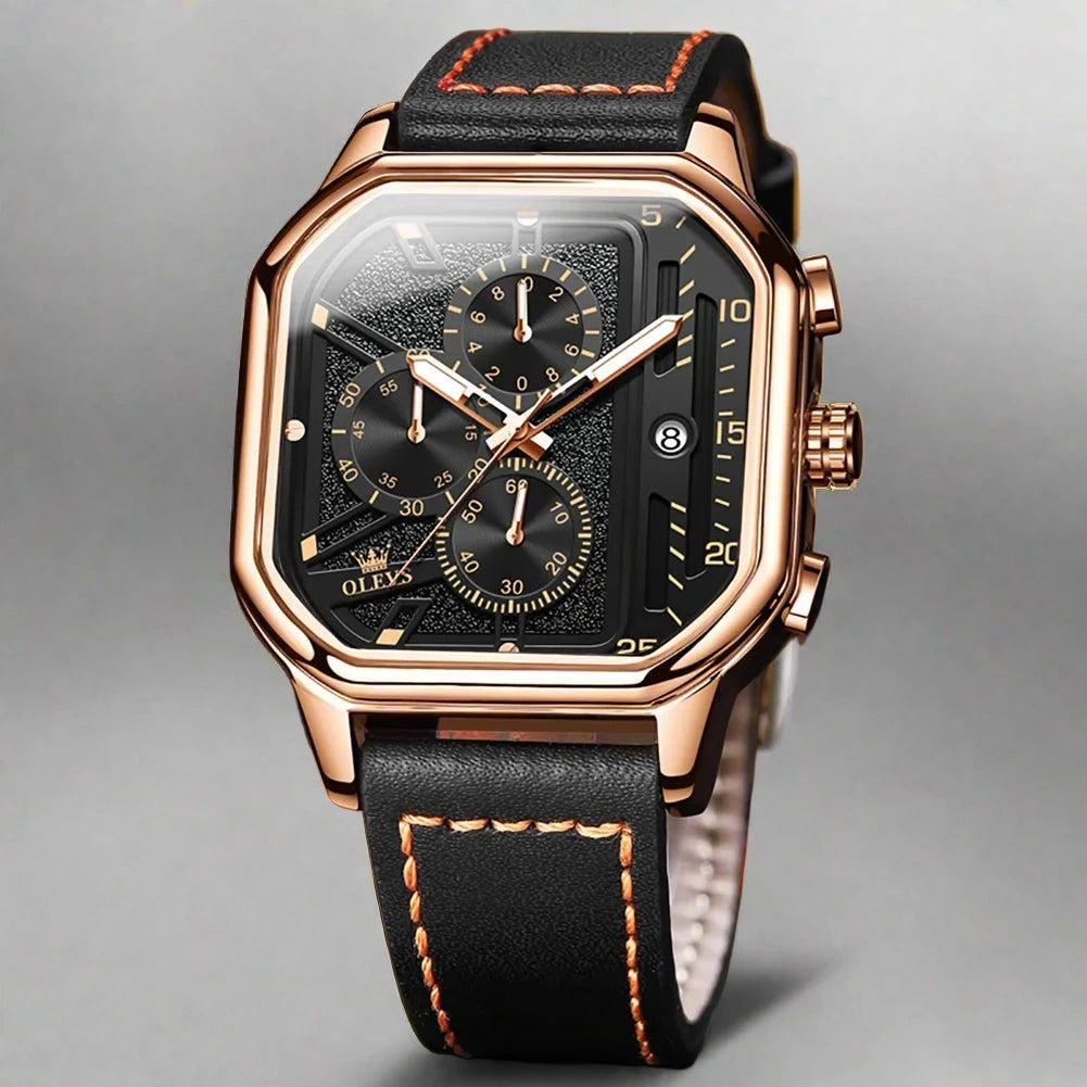 New Quartz Watch for Men Chronograph Clock Waterproof.