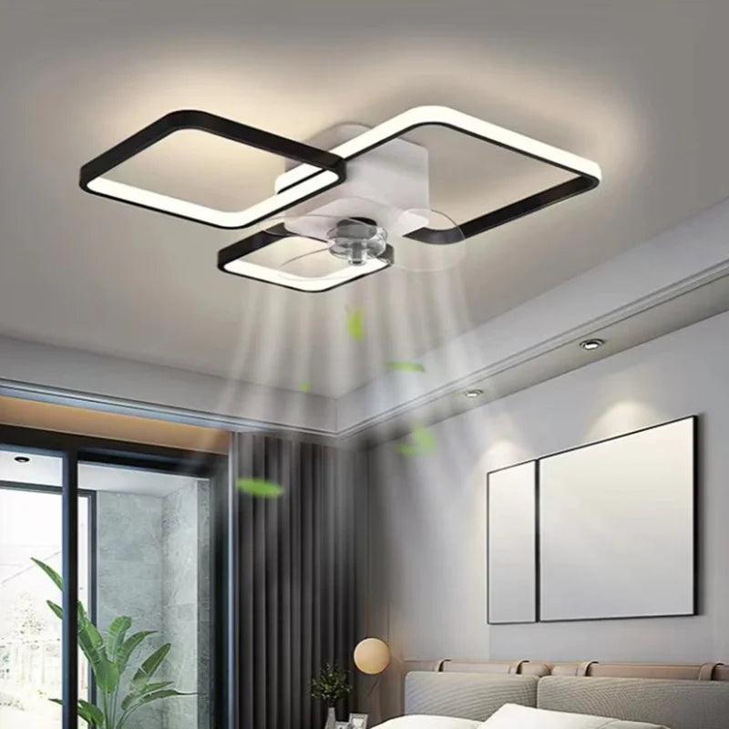 Luxury Fan Ceiling Lamp: LED Ceiling Fan with Light and Silent Remote Control.