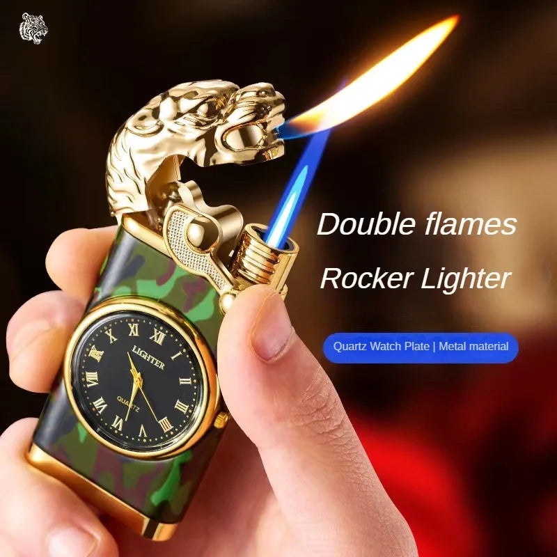 Creative Metal Rocker Double Fire Crocodile.