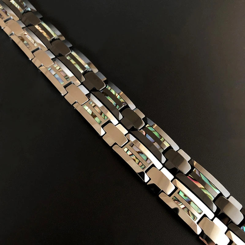 Heavy Punk Tungsten Steel Magnetic Bracelet.