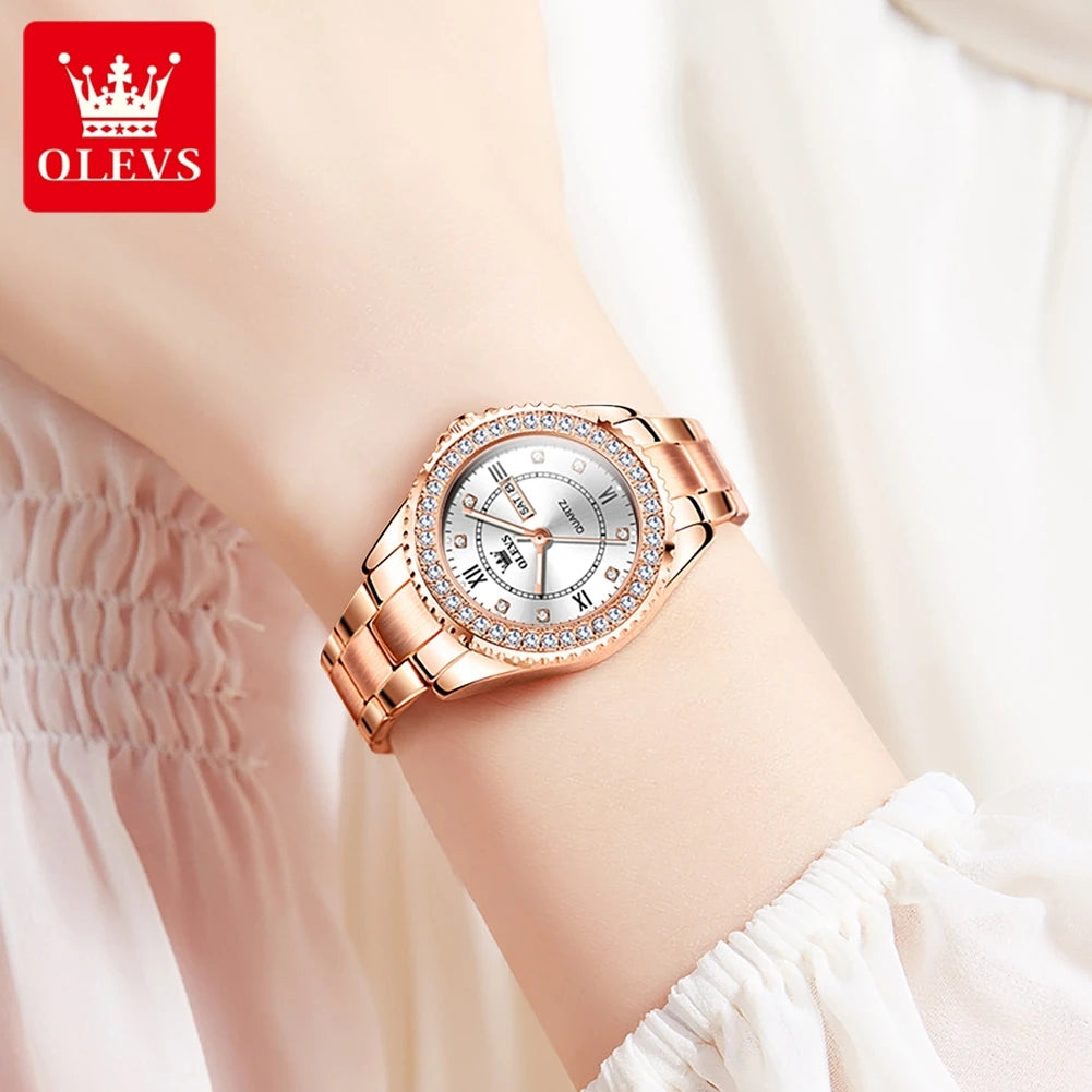 OLEVS Fashion Brand Women's Watches Calendar Week .