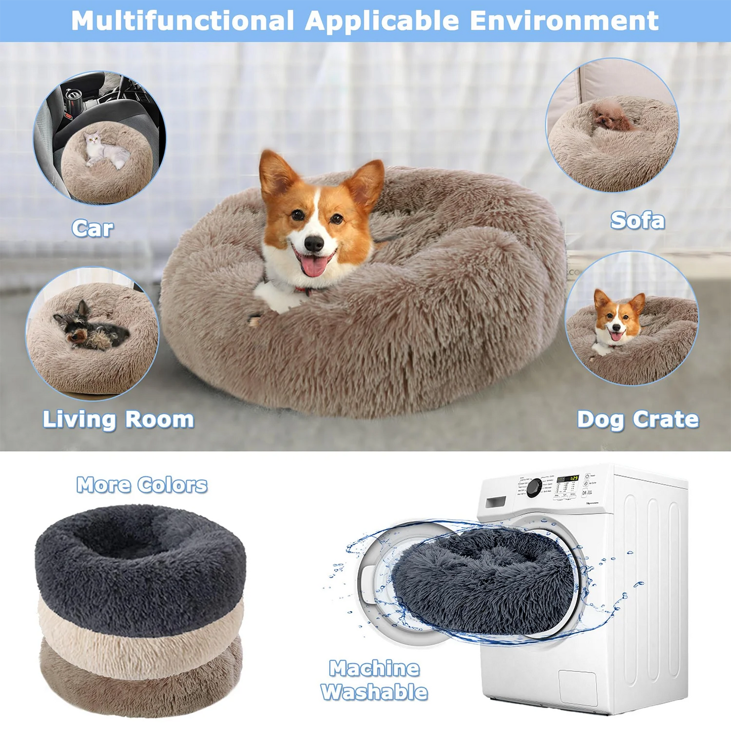 40-90cm Round Pet Bed for Large Dog Bed Super Soft Cat.