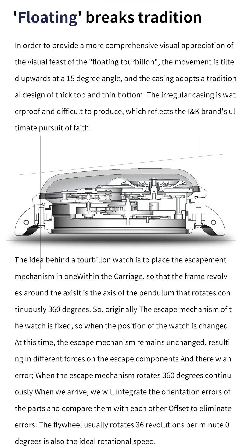 IDEAL KNIGHT 6805 Mechanical Watch for Men Automatic Movement Official Certification 100% Original High-end Man Hand Clock NEW