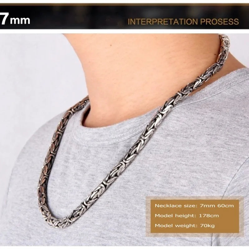 Silver Handcrafted Chain Fashionable Punk Style.